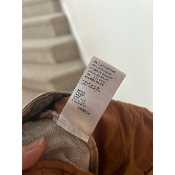 Anthropologie Tamarind Brown Oversize Leopard Print Linen Blend Jogg - Picture 9 of 10